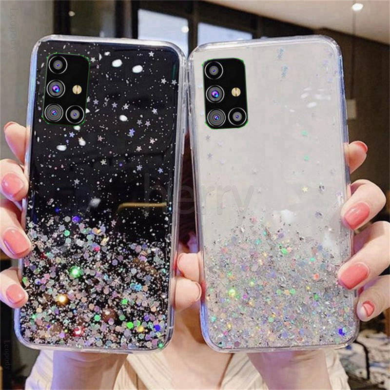Ốp lưng TPU Bầu trời đầy sao tỏa sáng vỏ điện thoại Cho Oppo A3S A5S AX5S A7 A12 A15 A15S A31 A52 A92 A91 A93 A5 A9 A33 A53 2020 Chống Sock Chống Trầy Chống vết dầu