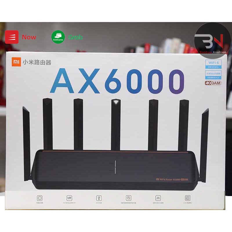 Mới nhất 2021 Bộ phát wifi Router Xiaomi AX6000 WiFi6 AIoT Router 6000Mbs VPN 512MB CPU Qualcomm