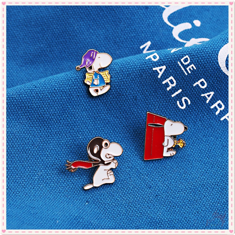 ♥ Snoopy - Ngủ / Trượt Tuyết / Đi Bộ Huy Hiệu ♥ 1 Huy Hiệu Gài Balo Tráng Men Hình Chú Chó Hoạt Hình Dễ Thương