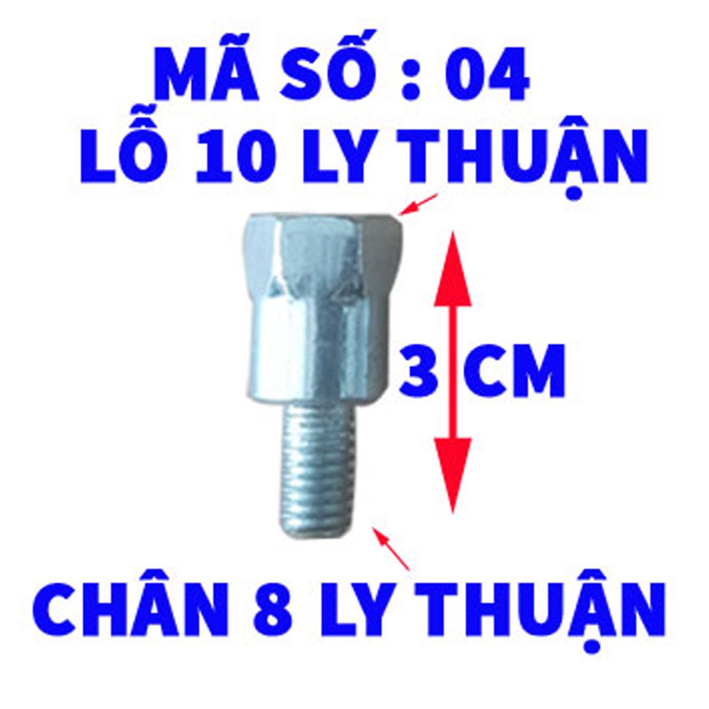 1 Con Ốc Nối Chuyển Ren Chân Gương Xe Máy Dài 3cm Lưu Ý : Chọn Đúng Phân Loại Khi Mua &amp; Cần tư vấn chat vs shop