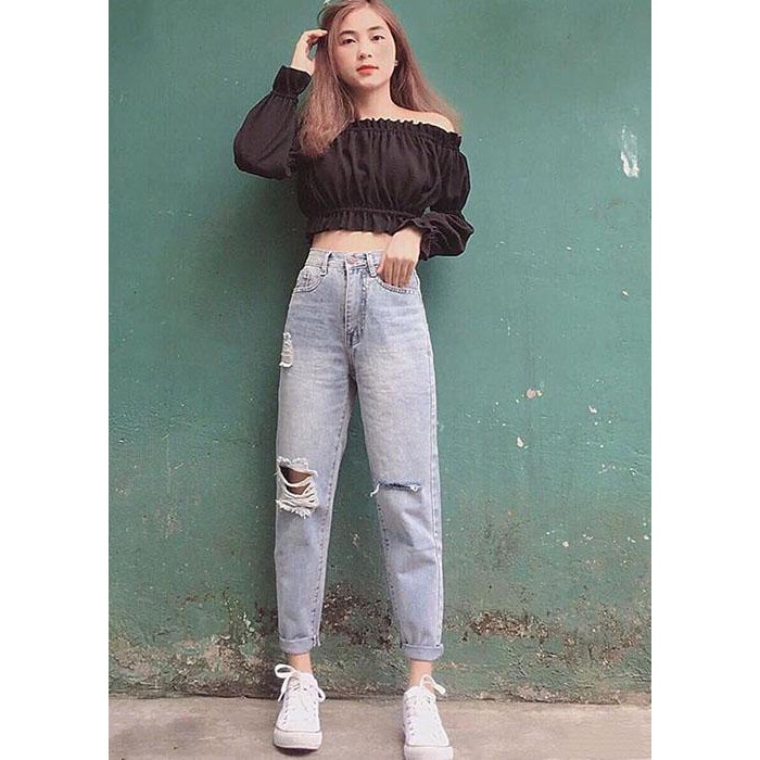 jean nữ rách gối cá tính