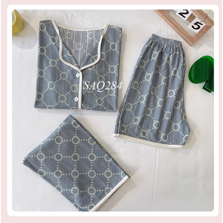 PIJAMA NỮ (KHÔNG MẶC BẦU ) Mặc Nhà SAQ284 set 3 món