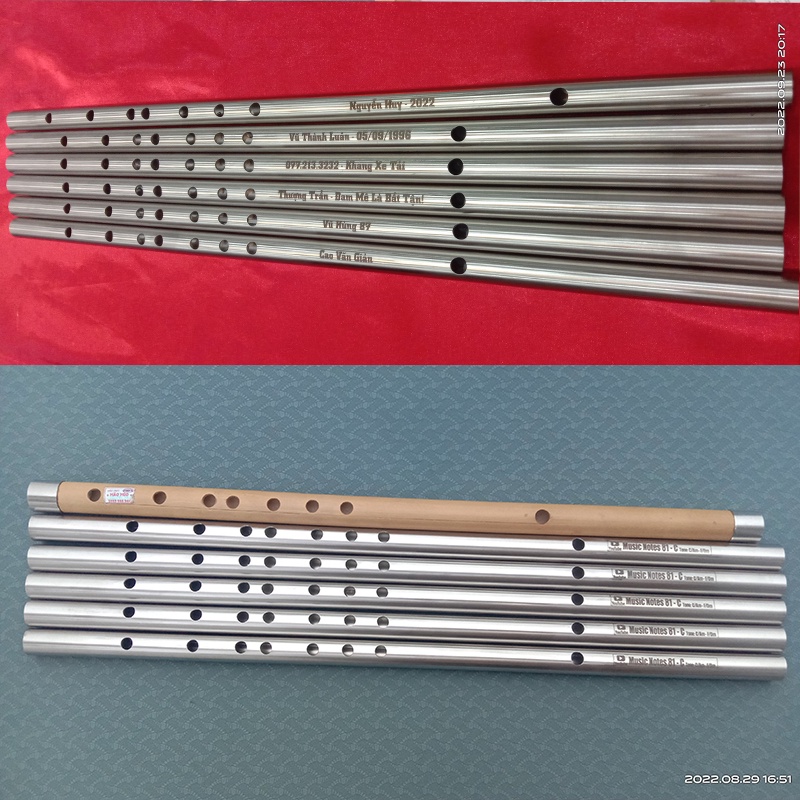 Sáo C5 inox 304 cao cấp không rỉ chuẩn tone dễ thổi, hay như sáo trúc, khắc laser các tone sang trọng đáng tiền