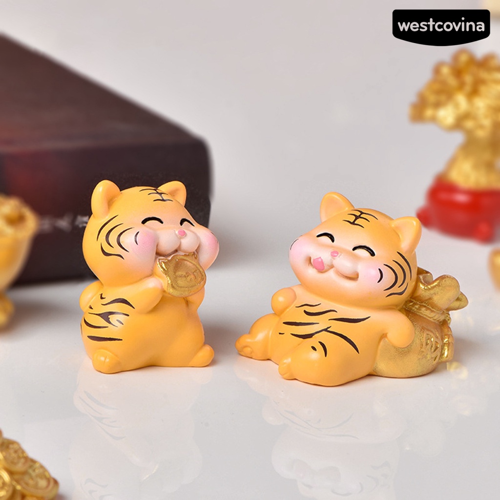 Mô hình hổ mini bằng nhựa resin chống mòn để bàn trang trí nhà cửa