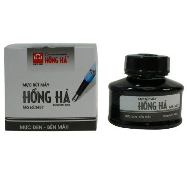 Mực bút máy Hồng hà các màu xanh tím đen (60ml)