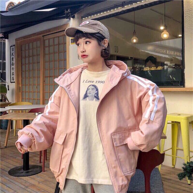 [Mã FASHIONT4WA2 giảm 10K đơn 50K] Áo khoác dù hai sọc tay lửng | BigBuy360 - bigbuy360.vn