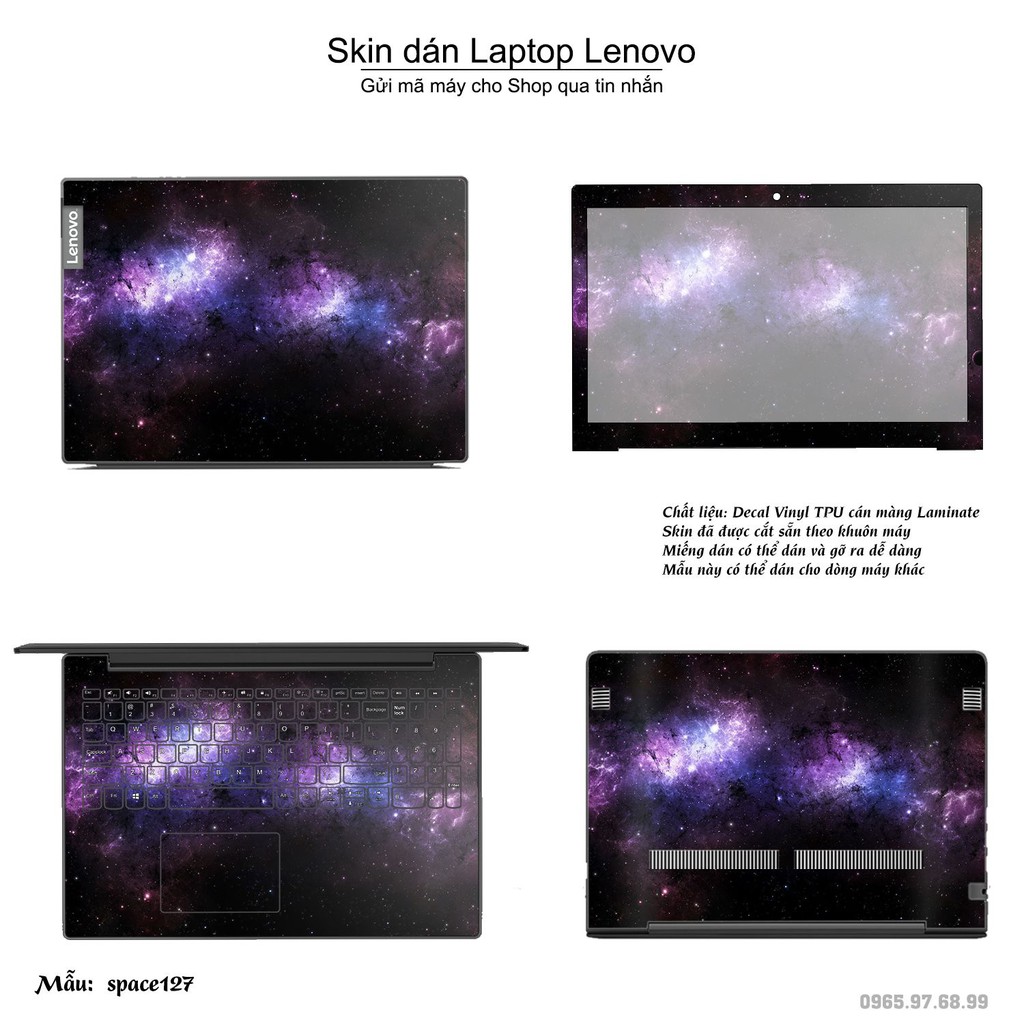 Skin dán Laptop Lenovo in hình không gian nhiều mẫu 22 (inbox mã máy cho Shop)