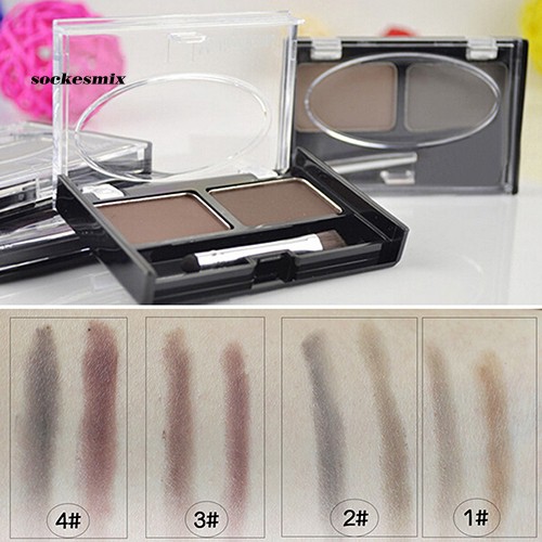 Bảng phấn trang vẽ chân mày 2 màu tự nhiên thời trang kèm cọ tiện dụng | BigBuy360 - bigbuy360.vn