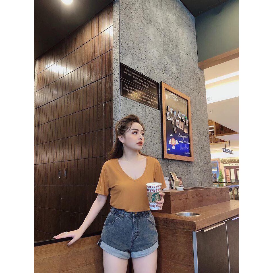 ÁO THUN CỔ TIM 5 màu