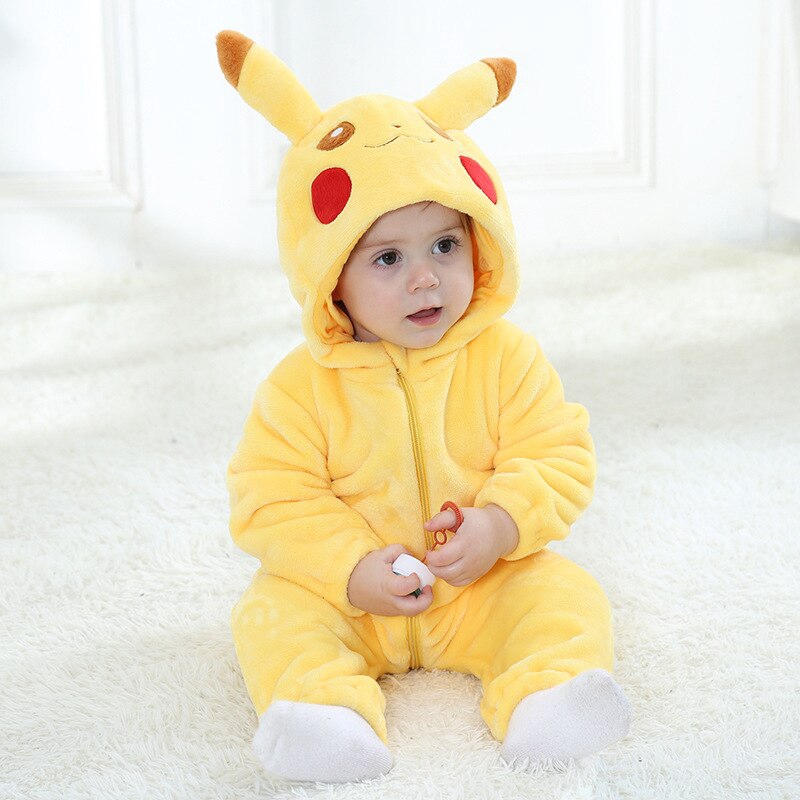 Bộ Áo Liền Quần Hình Pikachu Hoạt Hình Dễ Thương Cho Bé Trai