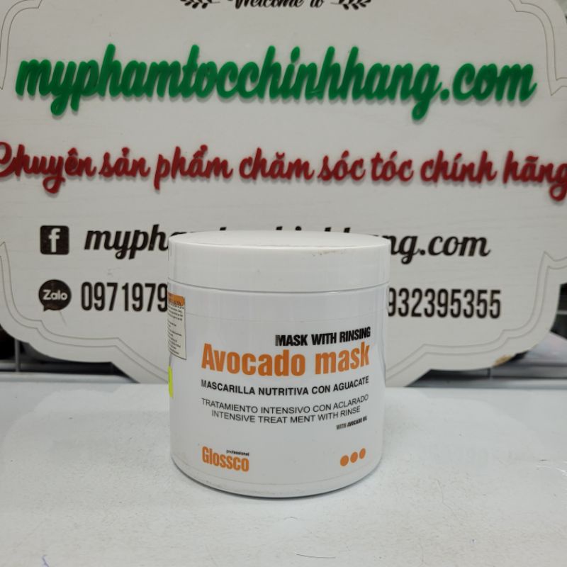 SALE LỖ DẦU HẤP TÓC BƠ GLOSSCO AVOCADO 500ML (DATE 5/2024)