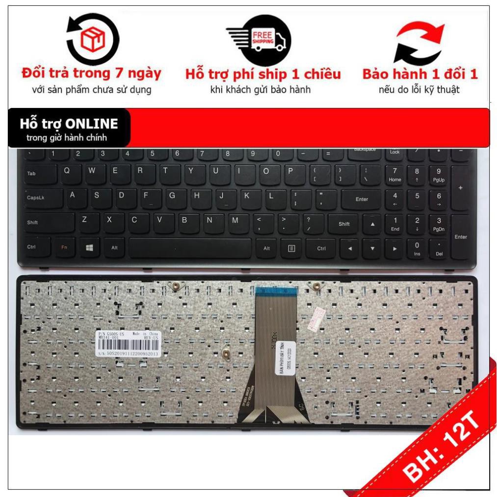 [BH12TH] Bàn phím Laptop Lenovo IdeaPad  G500S G500H S500 S500C CÓ KHUNG Hàng mới 100%-. 12 tháng