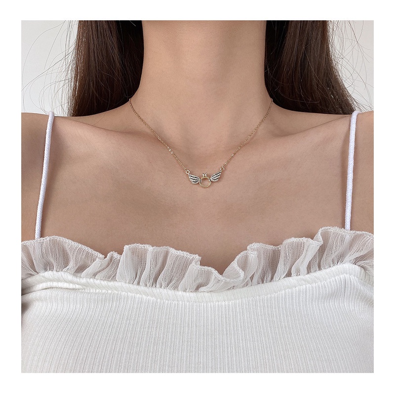 Vòng cổ Mặt Tròn Bằng Thép Titan Đính Đá Zircon-JHS2-P Thời Trang Cho Nữ