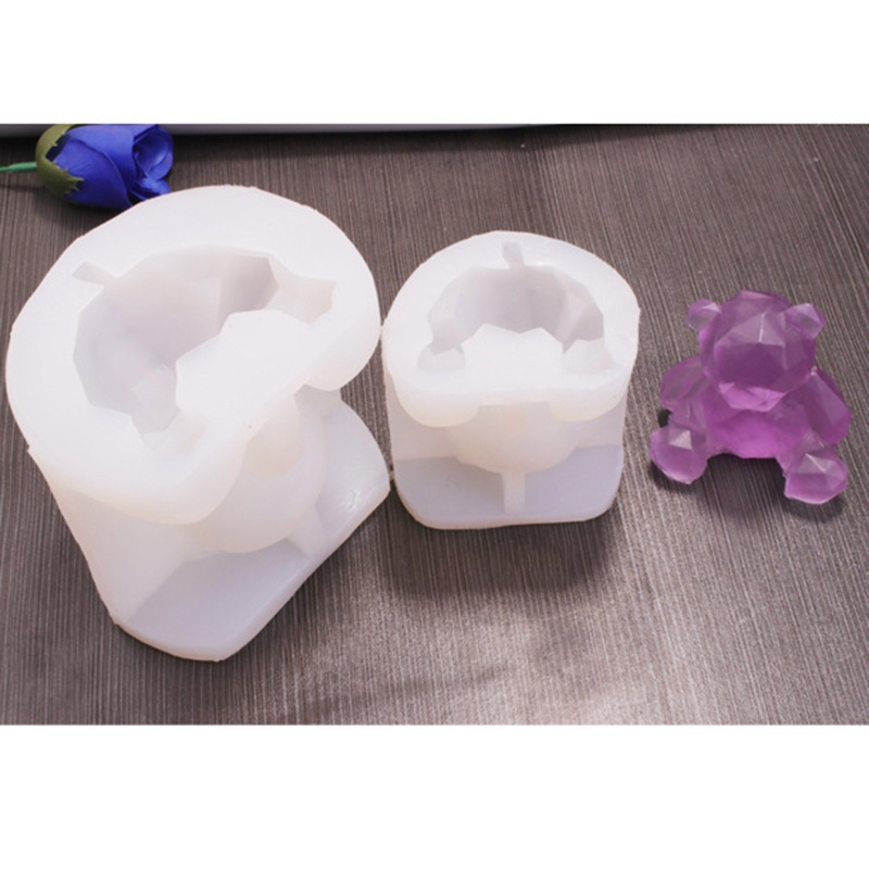 Khuôn Silicone Hình Gấu 3D Làm Xà Phòng DIY