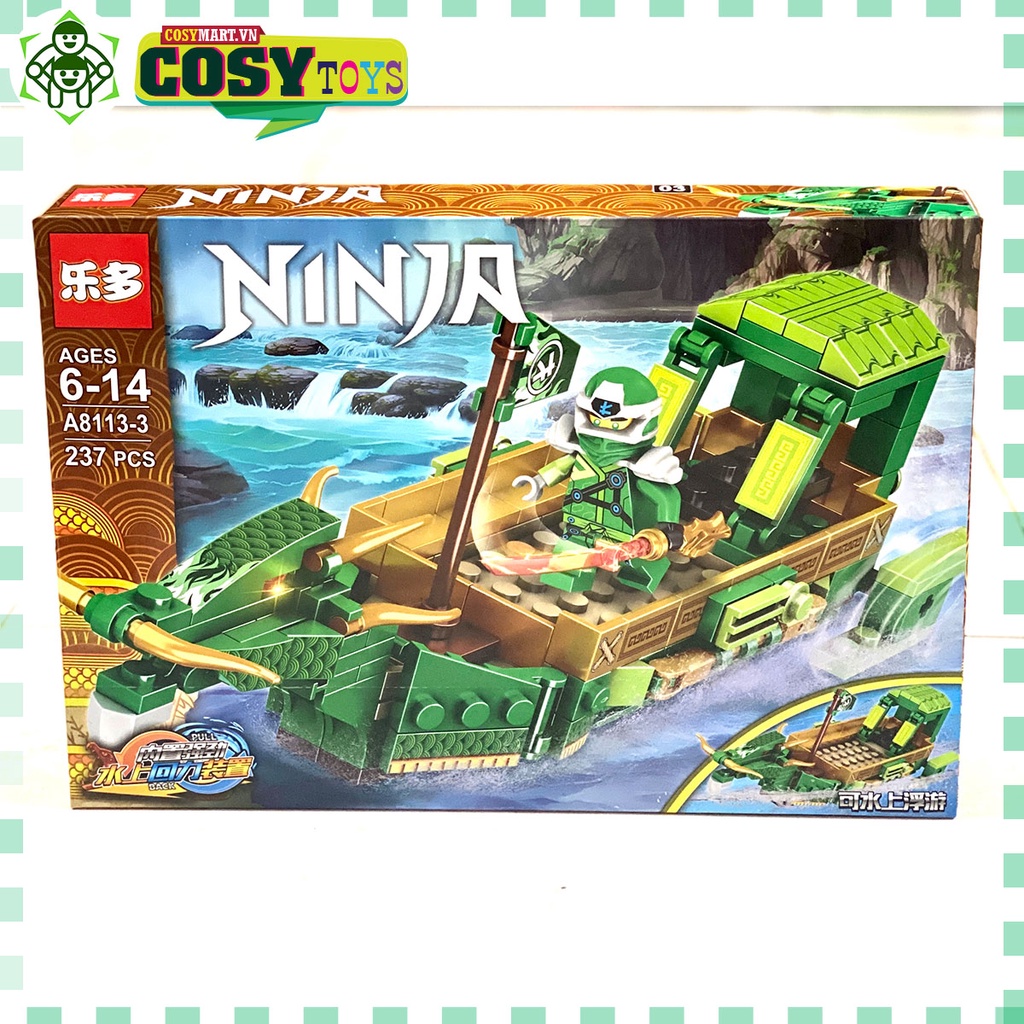 Đồ chơi lắp ghép xếp hình thuyền rồng chở chiến binh ninjago hơn 289 chi tiết