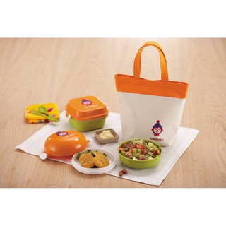 Bộ hộp cơm Bento mini chú hề Gymbol cho bé + giỏ xách