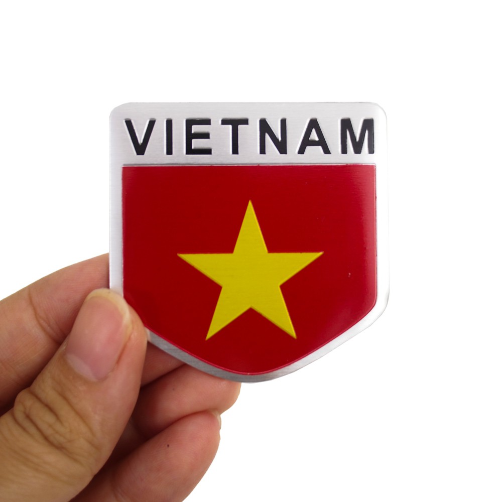 Sticker metal hình dán kim loại Sticker Factory - Chủ đề Cờ Việt Nam khiên 5x5cm