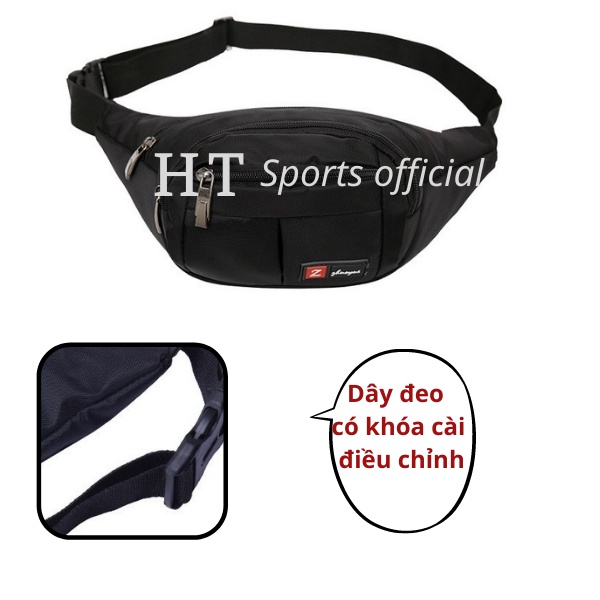 Túi đeo chéo, đeo bụng nam nữ HT Sports nhiều ngăn tiện dụng siêu bền chống nước chống thấm đi chơi đi phượt