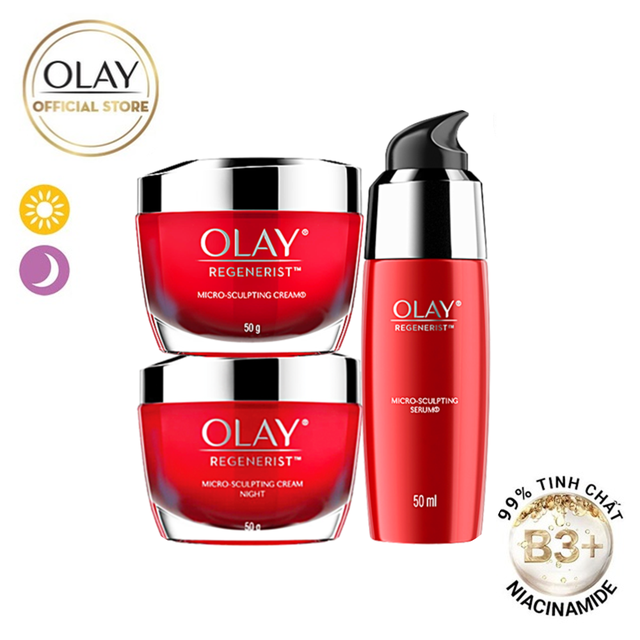 Combo 3 Olay Regenerist:Kem dưỡng ban ngày 50g+Kem dưỡng ban đêm 50g+Serum 50ml