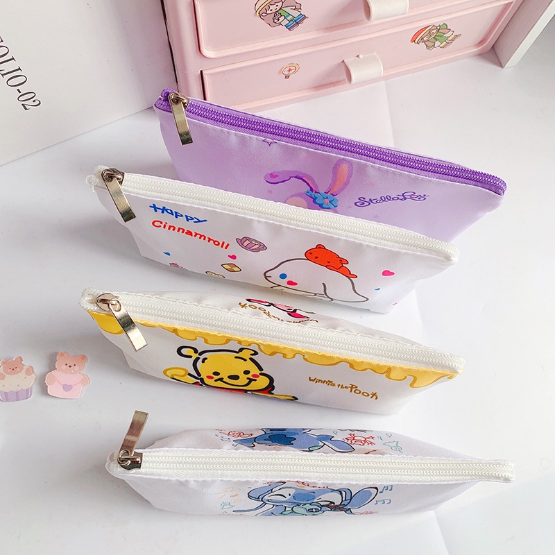Túi Đựng Bút Đa Năng Sức Chứa Lớn Bằng Vải canvas Họa Tiết Hoạt Hình Xinh Xắn
