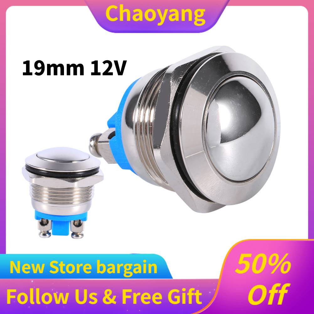 Công tắc nút nhấn chống nước chất liệu kim loại bền bỉ 19mm 12v chơi xe hơi