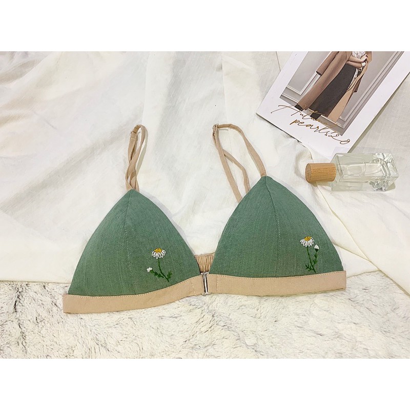 Bra thêu tay hoạ tiết không gọng ( ảnh thật)