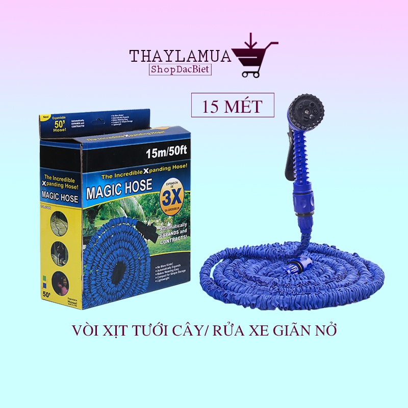 Vòi xịt vệ sinh - Vòi tưới cây, rửa xe giãn nở 15 mét