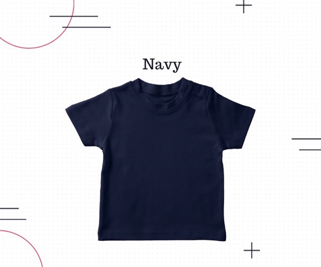 Áo Thun Cotton Trơn Màu Trắng / Đen / Hồng / Xám / Xanh Navy / Đỏ Cho Bé