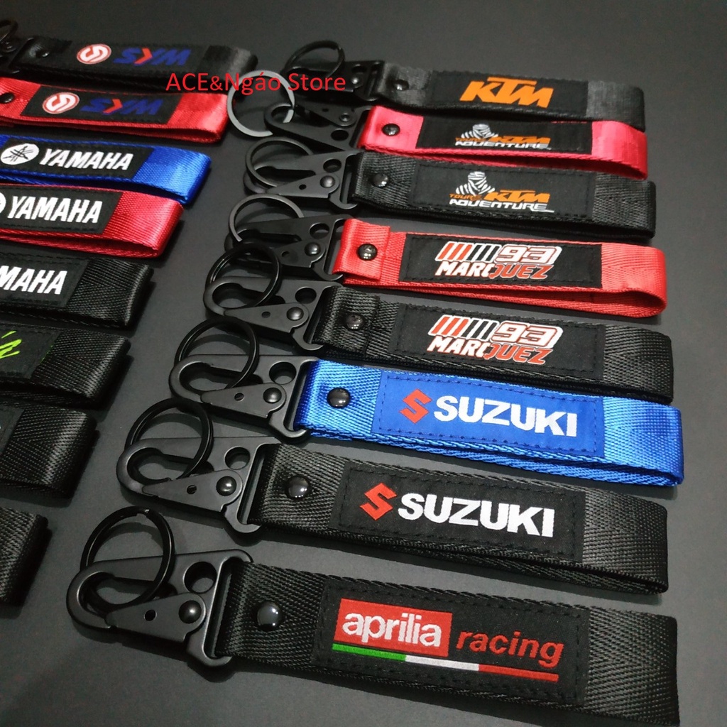 Móc chìa khóa vải thêu hình Suzuki GSX SYM 16x2.5 cm