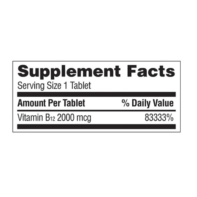 [DATE 8/2022] Vitamin B12 2000mcg Walgreens Tablets 180 VIÊN ( TT NATURE MADE )