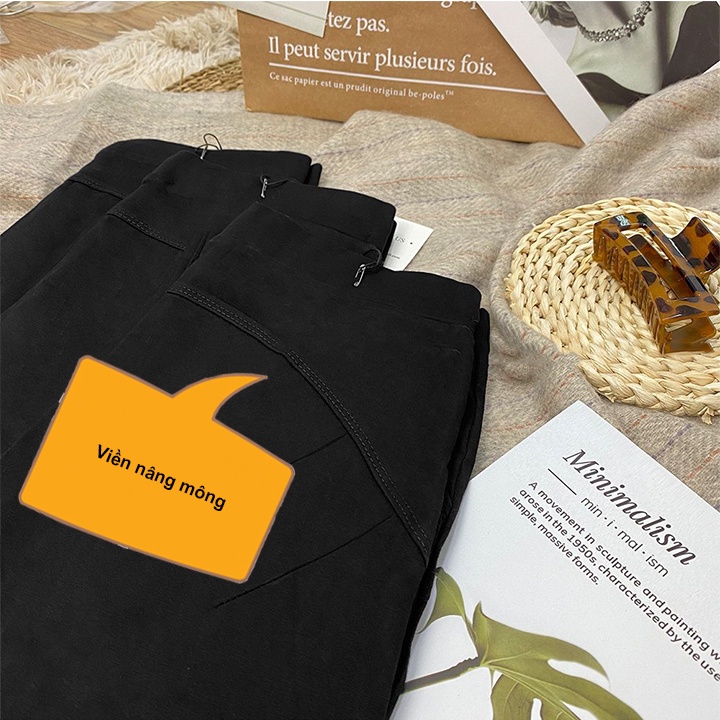 Quần Legging Lửng Ngố, Đùi, Dài Nữ Nâng Mông Cạp Cao Vải Cotton Dày Dặn Ôm Sát Bigsize 90kg