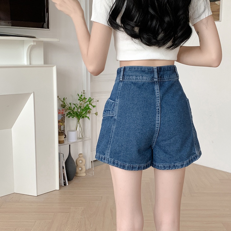 Chân váy jean SUXI dáng chữ A lưng cao đơn giản trẻ trung