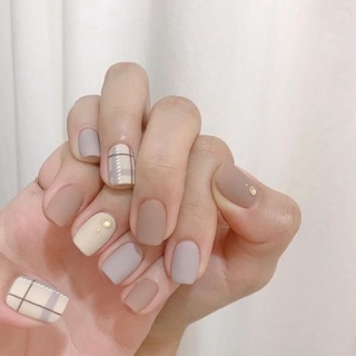 bộ nailbox kẻ phong cách hàn quốc mix màu ko nhàm chán