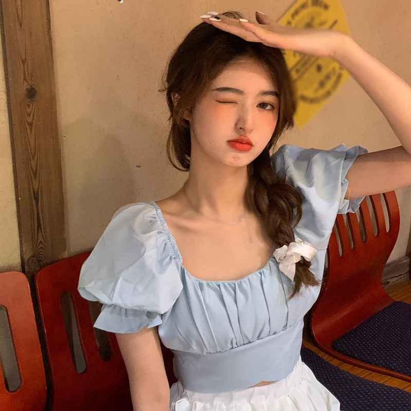 Áo Nữ Tay Ngắn Cổ Chữ U Thời Trang Quyến Rũ