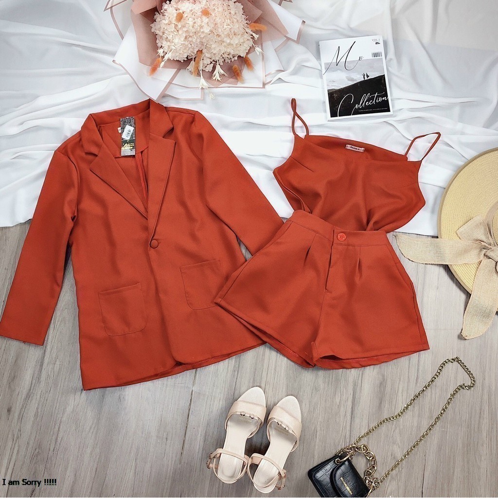 Set Vest Nữ  𝑭𝑹𝑬𝑬𝑺𝑯𝑰𝑷  Set Vest Nữ 3 Món Chất Tuyết Mưa,Vest Nữ Hàn Quốc,LY STORE