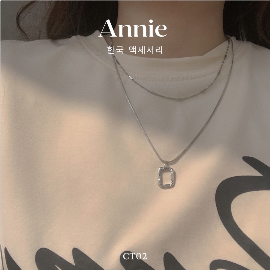 Dây chuyền thép titan không gỉ kiểu dáng đơn giản Hàn Quốc ANNIE CT02