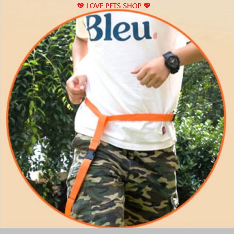 DÂY DẮT CHÓ MÈO ĐA NĂNG, DÂY DẮT CHÓ MÈO CÓ ĐAI GẮN VÀO BỤNG CHỦ NHÂN &quot;MẪU MỚI&quot; - LOVE PETS SHOP