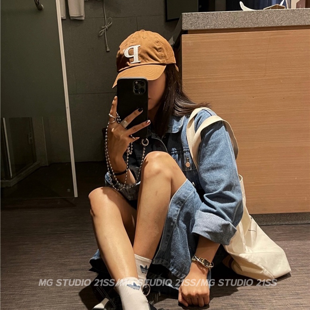 Mũ lưỡi trai MG STUDIO thêu chữ P có 5 màu tùy chọn