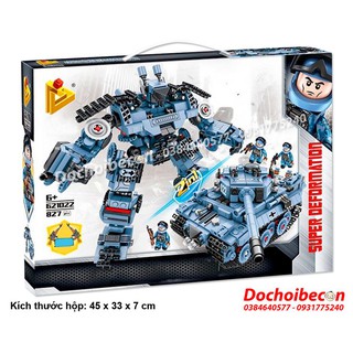 Lắp ráp Robot biến hình xe tăng 2 trong 1 - 827 chi tiết - 621022