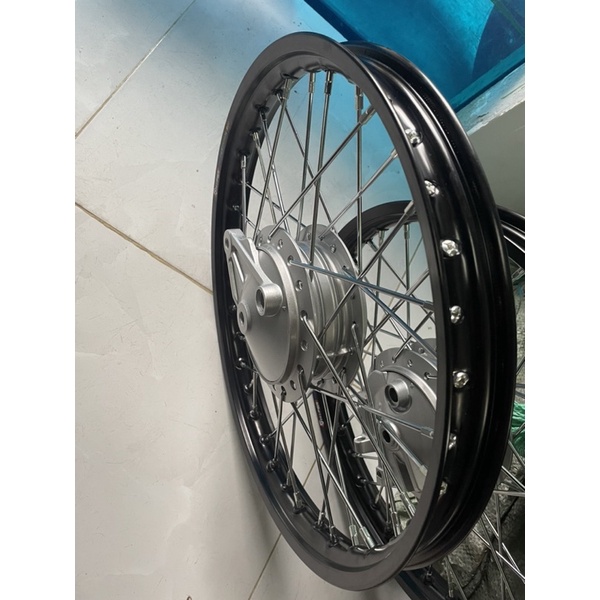 Full bộ CĐN+ má đùm trước và sau, đùm zin wave 110 căm crom niềng nhôm đen dành cho các dòng wave và dream