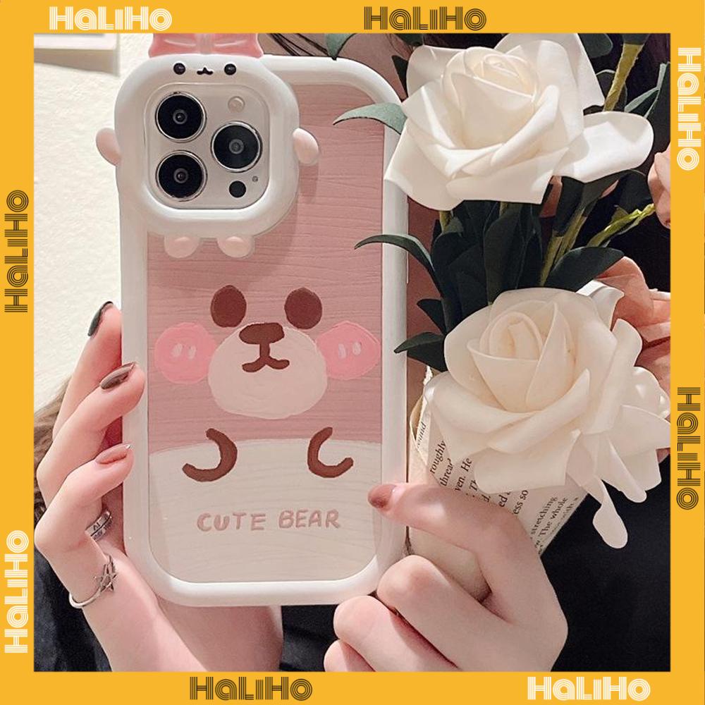 iPhone Case Silicone Soft Case Clear Case Airbag Shockproof Protection Camera Shiny Feel Bear Cartoon Cute Compatible For iPhone 11 Pro Max 13 Pro Max 12 Pro Max 7Plus xr XS Max