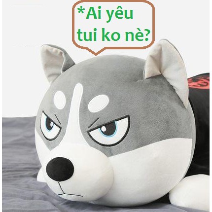 Gấu bông chó khổng lồ ,chó husky alaska , chó nhồi bông vải nhung mịn dãn 4 chiều - TeddyShop