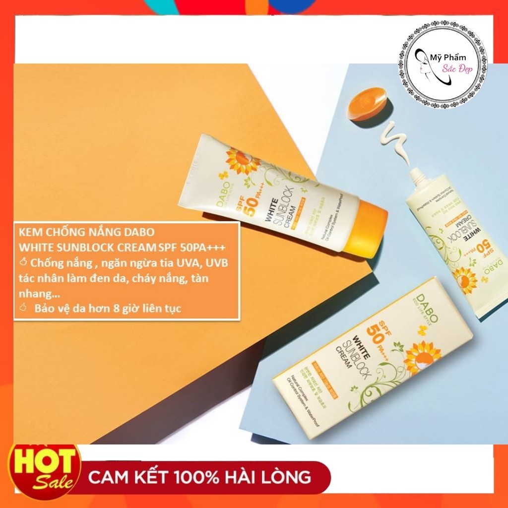 Kem chống nắng ☀️ Chính hãng ☀️ Kem chống nắng DABO White Sunblock Trắng da kiềm dầu lâu trôi chống nắng trên 8 tiếng | BigBuy360 - bigbuy360.vn