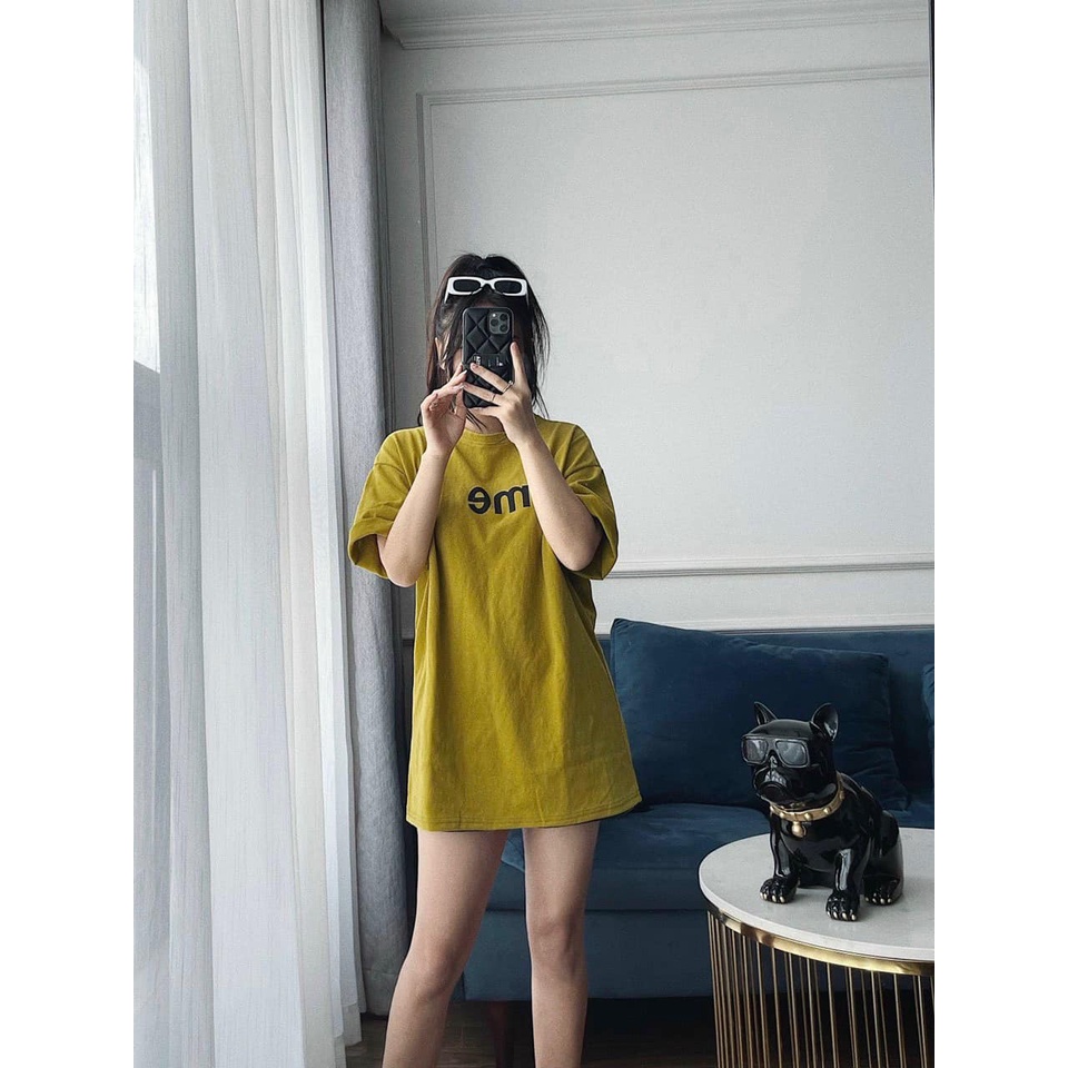 Áo thun nữ ME Quảng Châu from rộng tay ngắn phông unisex dấu quần chất cotton mềm mịn in chữ Me