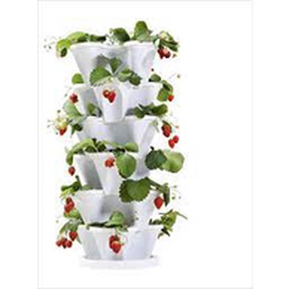 Bộ 5 Chậu] Chậu nhựa xếp tầng tháp trồng cây cảnh, trồng hoa, trồng rau củ tiết kiệm không gian- Chậu tam giác xếp tầng