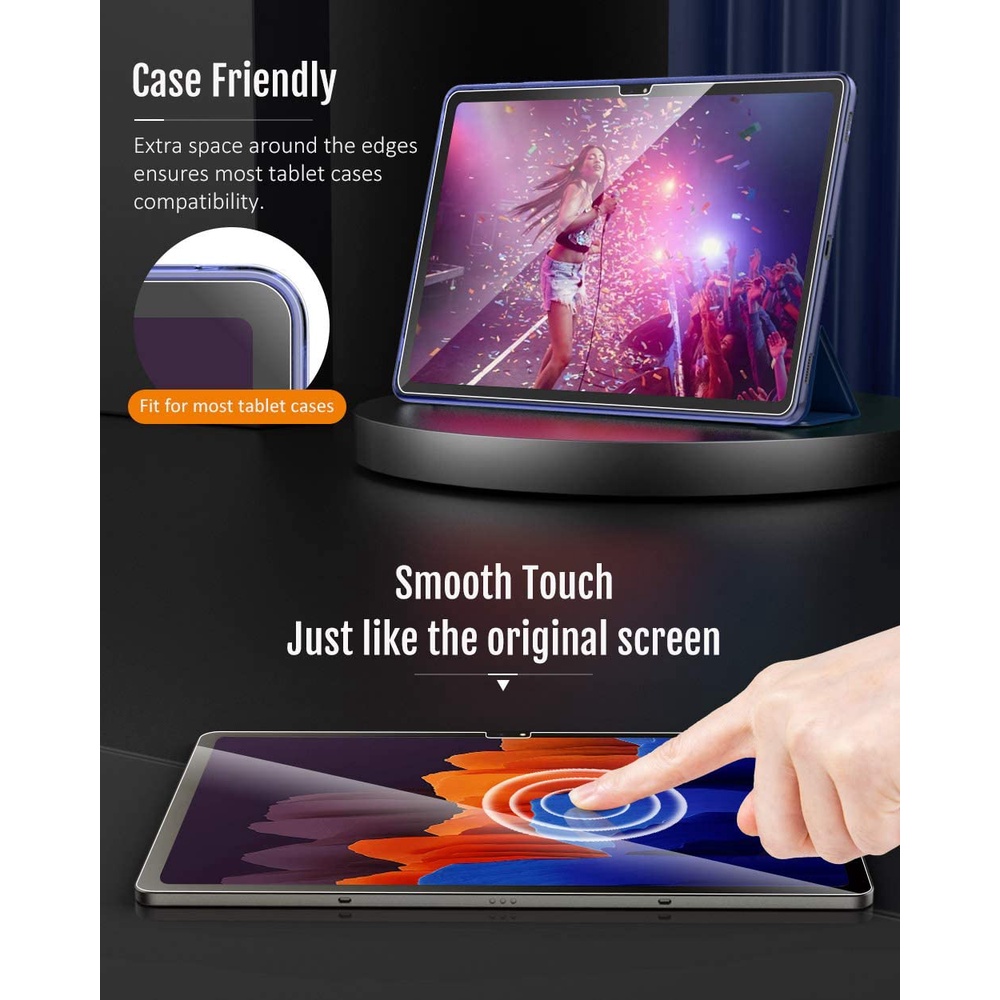 Set 2 kính cường lực 9h bảo vệ màn hình cho Samsung Galaxy Tab S7 11 &quot;&amp; S7 Plus 12.4&quot; 2020