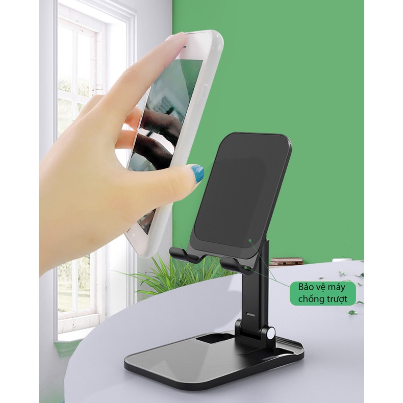 Giá đỡ điện thoại để bàn, giá đỡ máy tính bảng GD001. Làm bằng nhựa chất lượng cao, Có thể gấp gọn điều chỉnh được