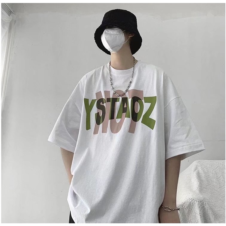 Áo Thun Dáng Rộng In Chữ Phong Cách Hip Hop Đường Phố Nhật Bản Thời Trang Mùa Hè Cho Nam Cỡ M-5XL