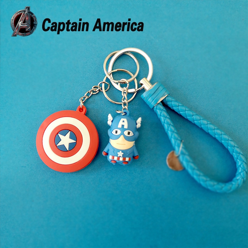 Móc khóa 2 mặt hình siêu anh hùng trong Avengers bằng silicone