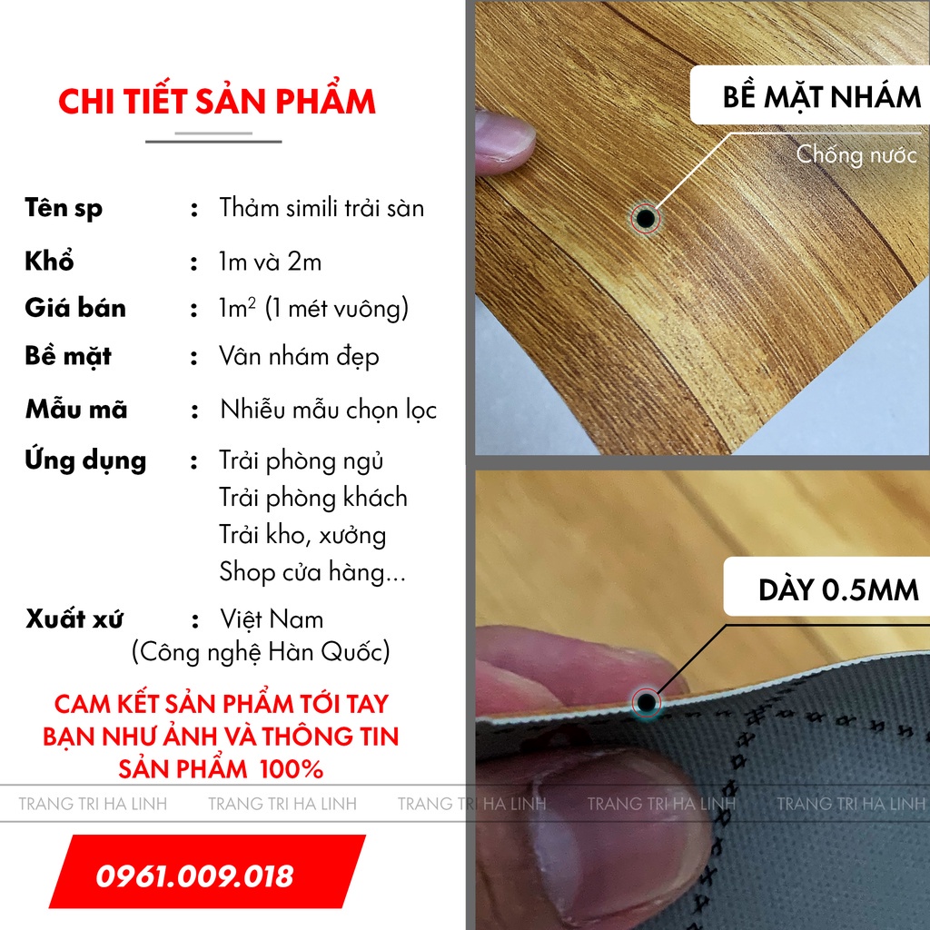 Simili lót sàn nhà pvc thảm nhựa chống thấm nước giá rẻ trải phòng khách phòng ngủ